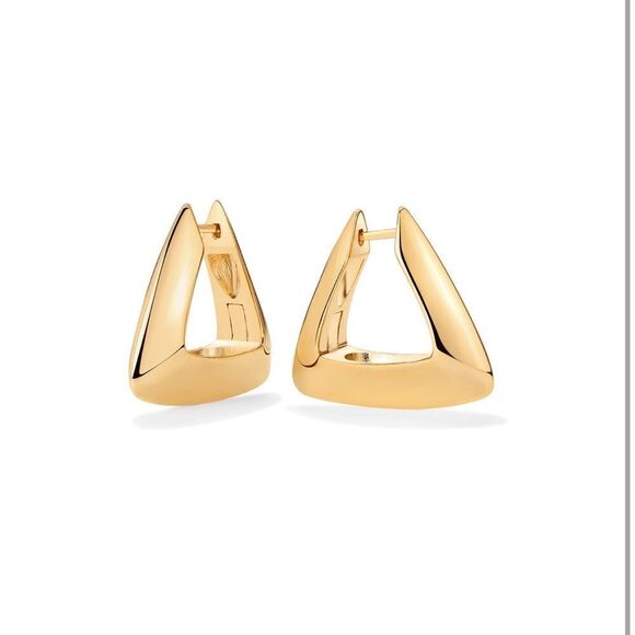 14k Gold Plated Triangle Geo Earrings - Picture 3 of 4
